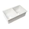 Alfi Brand White 32 inch x 19 inch Double Bowl Fireclay Undermount / Drop In Fireclay Kitchen Sink ABF3219DUD-W - alternate 4